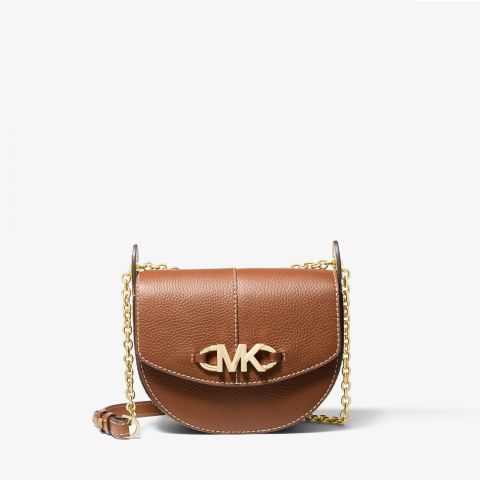 Michael Kors Izzy Small Pebbled Leather Saddle Crossbody Bag | Luggage