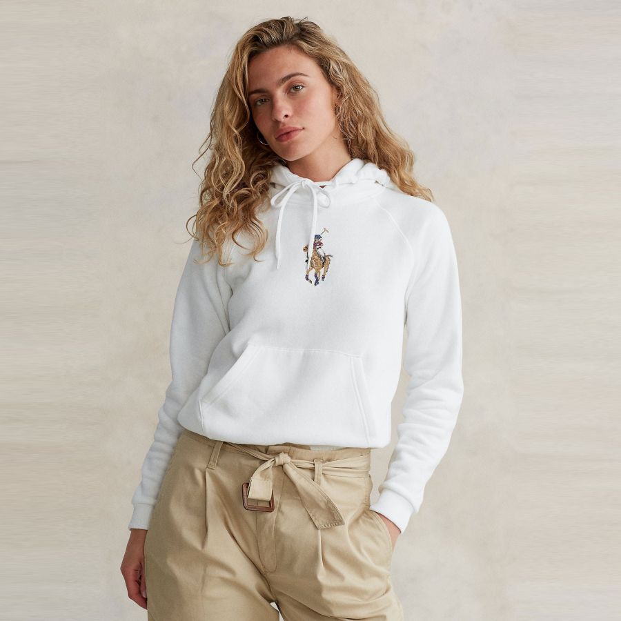 polo hoodie white