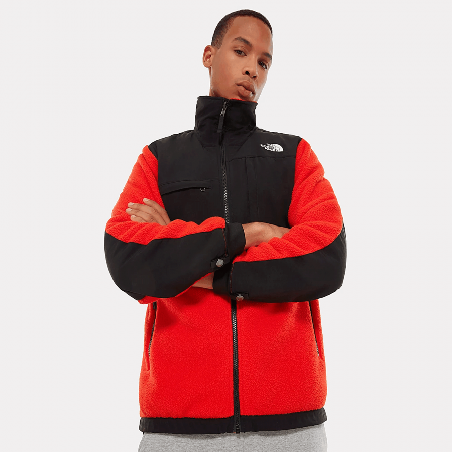 north face denali fleece red